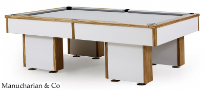Бильярдный стол Zebrano White. Купить  дизайнерский бильярд. Бильярдный стол современный стиль.